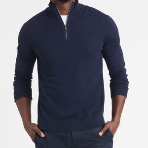 Banana Republic - Men’s Navy Half- Zip Sweater - M